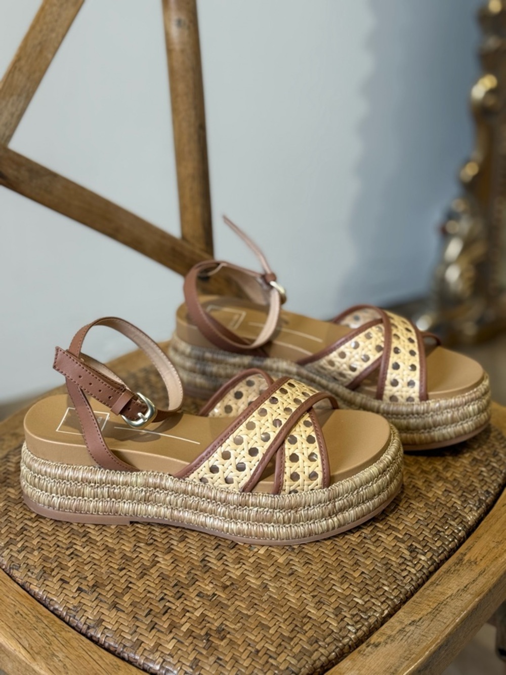 Dolce Vita Wriley Raffia Platform Sandals Anthropologie - Picture 2 of 7